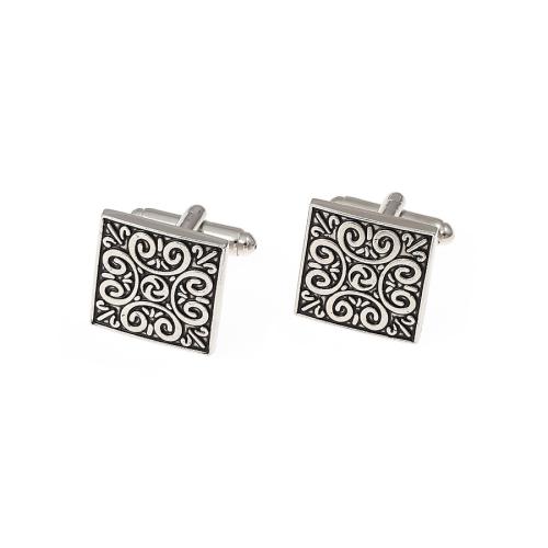 Zinc Alloy Cufflinks, plated, Unisex silver color 