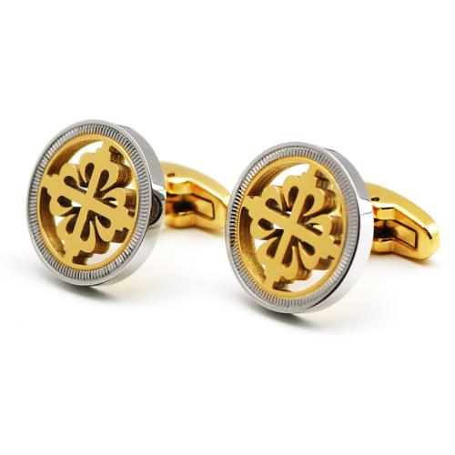 Boutons de manchette en cuivre, laiton, Placage, pour homme, doré, 20mm, Vendu par paire