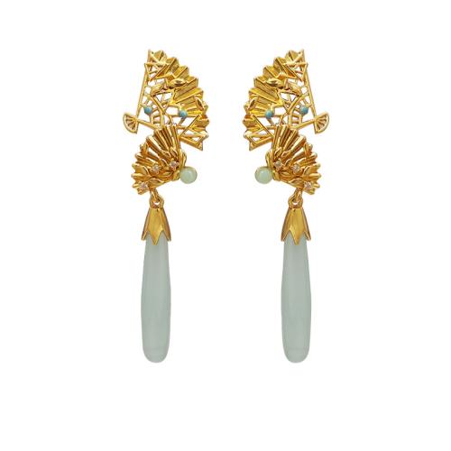 Resin Drop Earring, Brass, with Resin, fashion jewelry & micro pave cubic zirconia & for woman & enamel 