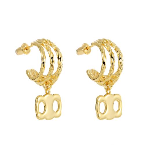 Brass Drop Earring, plated, fashion jewelry & for woman [