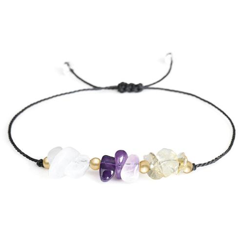 Bracelets quartz, Améthyste de niveau B, avec Fil de coton & quartz clair, fait à la main, bijoux de mode & unisexe & styles différents pour le choix cm, Vendu par PC