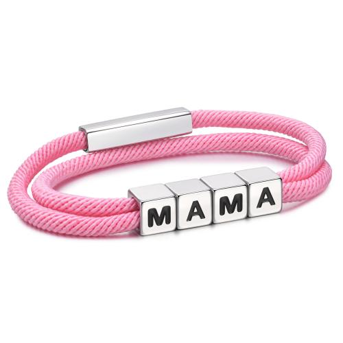 Pulseras de cordón de nylon, acero inoxidable 304, con Cordón de Milán, chapado, diverso tamaño para la opción & para mujer & esmalte, más colores para la opción, Vendido por UD