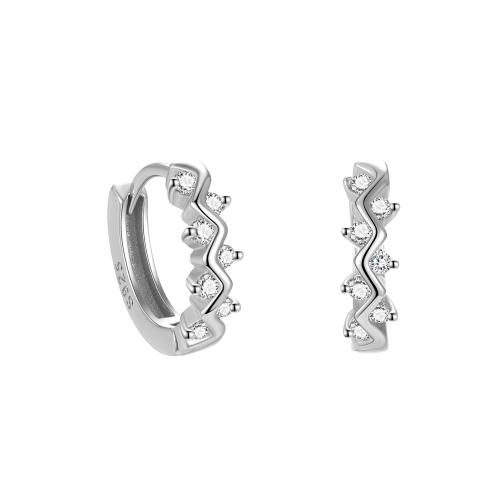 Pendiente de plata cubic zirconia Micro Pave Sterling, plata de ley 925, micro arcilla de zirconia cúbica & para mujer, dorado, 12.5x3.5mm, Vendido por Par[