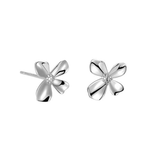 Sterling Silver Stud Earring, argent sterling 925, Pétales, pour femme, plus de couleurs à choisir, 8mm, Vendu par paire