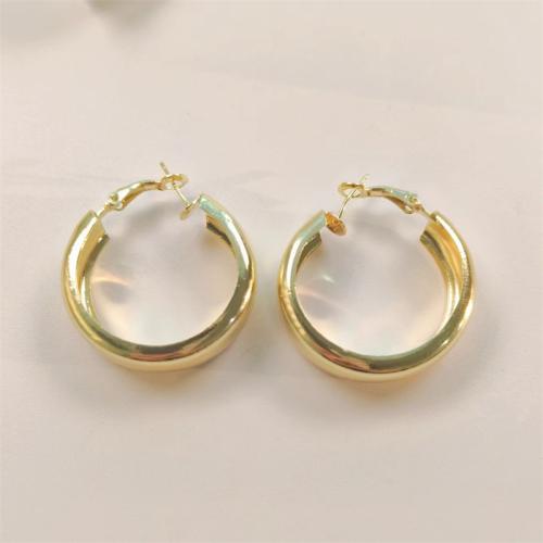 Zinc Alloy Leverback Earring, plated, for woman, golden, Diameter 3cm 