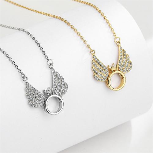 Zinc Alloy Cubic Zirconia Necklace, with 5cm extender chain, plated, micro pave cubic zirconia & for woman cm [