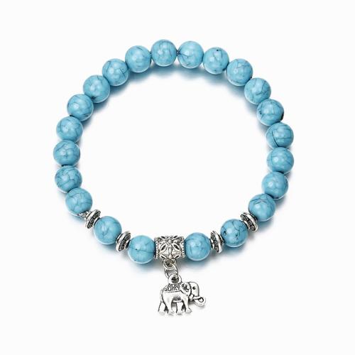 Pulsera de Piedras Preciosas, aleación de zinc, con Piedras preciosas, unisexo, azul, Vendido por UD