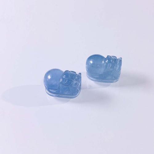 Aquamarine Beads, Mythical Wild Animal, DIY blue 