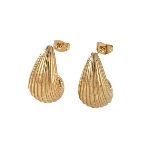 Boucles d'oreilles en acier titane, Placage, pour femme, doré Vendu par paire