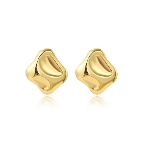 Boucles d'oreilles en acier titane, Placage, pour femme, doré, Vendu par paire