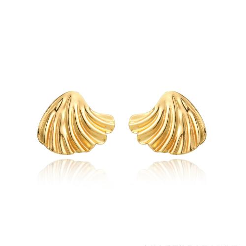 Boucles d'oreilles en acier titane, Placage, pour femme, doré, Vendu par paire