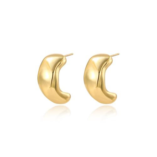 Boucles d'oreilles en acier titane, Placage, pour femme, doré, Vendu par paire