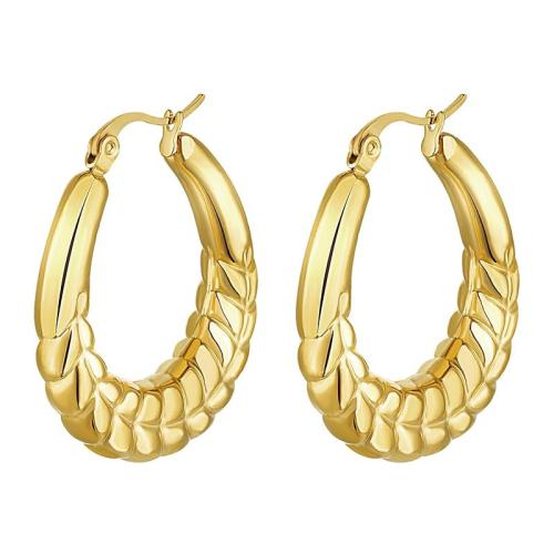 Boucles d'oreilles en acier titane, Placage, pour femme, doré, Vendu par paire