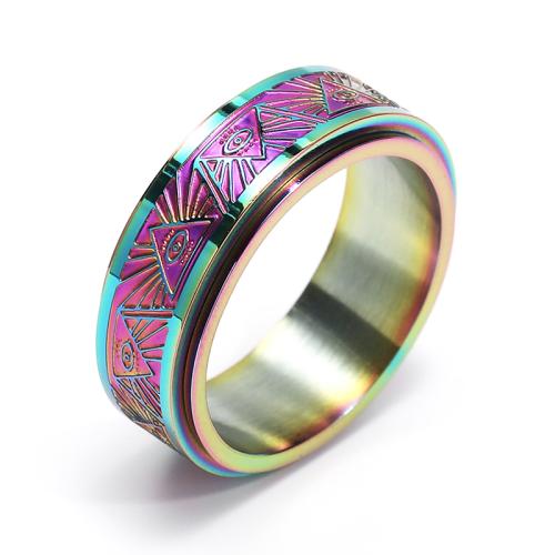 Partículas de acero anillo, chapado, diverso tamaño para la opción & para hombre, más colores para la opción, Vendido por UD