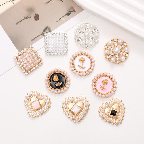 Mobile Phone DIY Decoration, Zinc Alloy, with Plastic Pearl & enamel & with rhinestone 