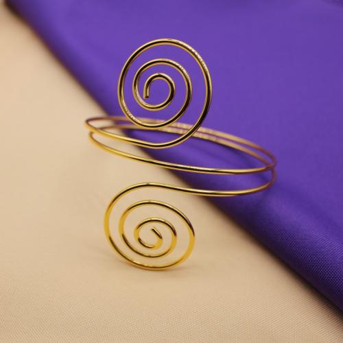 Iron Arm Bangle, fashion jewelry & for woman, golden, 80mm 