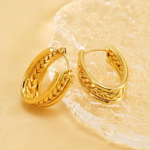 Stainless Steel Leverback Earring, 304 Stainless Steel, 18K gold plated, fashion jewelry & for woman, golden 