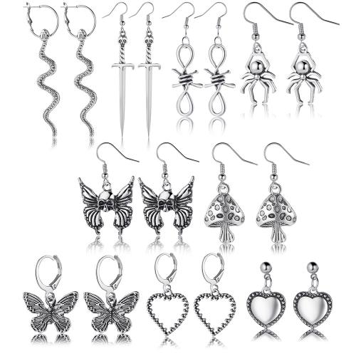 Zinc Alloy Drop Earring, 9 pieces & fashion jewelry & for woman, original color 