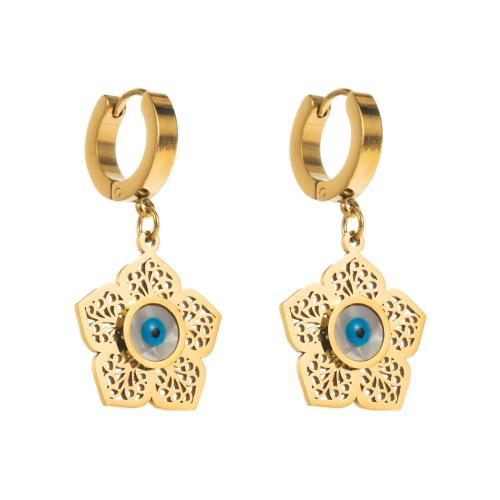 Boucles d'oreilles en acier titane, avec résine, bijoux de mode & styles différents pour le choix & pour femme, Or, Vendu par paire