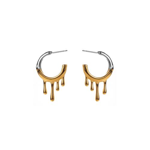 Boucles d'oreilles en acier titane, bijoux de mode & styles différents pour le choix & pour femme, Or, Vendu par paire