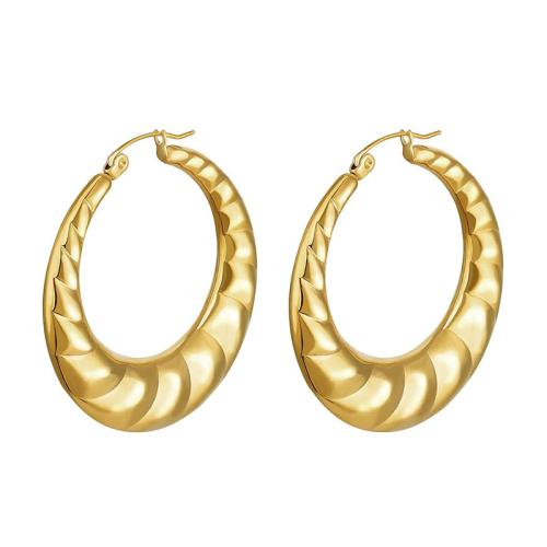 Boucles d'oreilles en acier titane, Placage, pour femme, doré, Vendu par paire