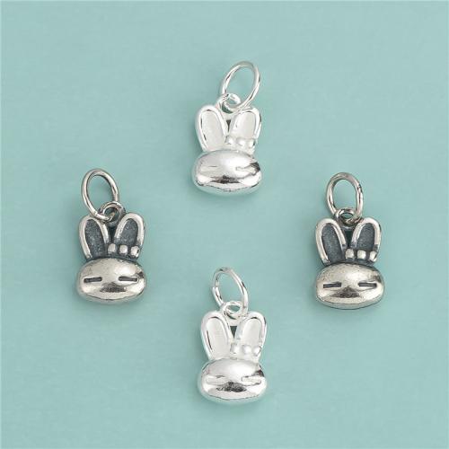 Pendentifs animaux en argent, Argent sterling 925, lapin, DIY, plus de couleurs à choisir Environ 4mm, Vendu par PC