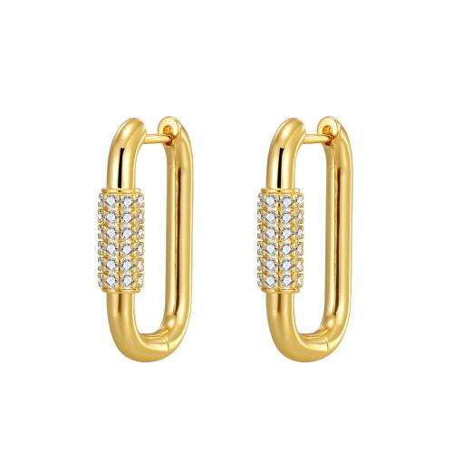 Cubic Zirconia Micro Pave Brass Earring, fashion jewelry & micro pave cubic zirconia & for woman 