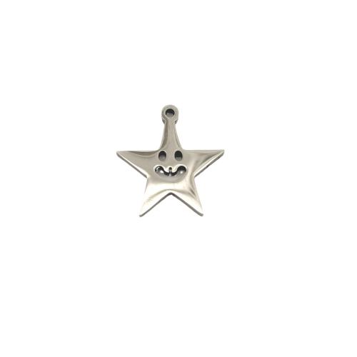 Stainless Steel Star Pendant, 304 Stainless Steel, DIY, original color 