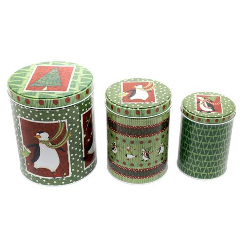 Eisen Weihnachten Candy Jar, Weihnachts-Design, keine, Luff1a16.2x13.8cm,M:14.5x10.5cm,S:12X8.5CM, 3PCs/setzen, verkauft von setzen