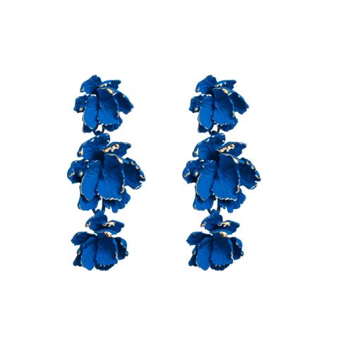 Zinc Alloy Drop Earring, Flower, painted, fashion jewelry & for woman 