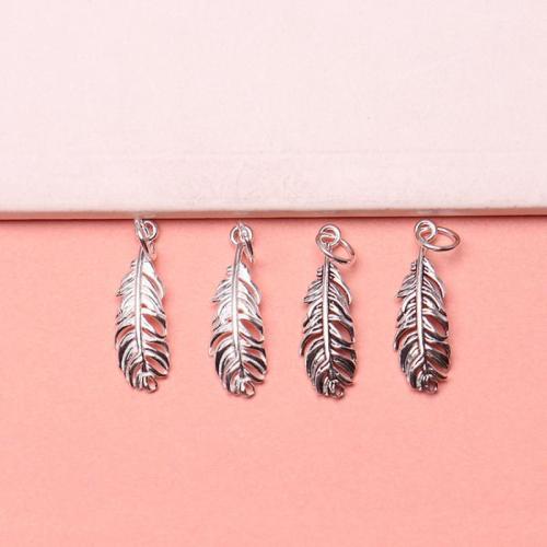 Pendentifs en argent, argent sterling 925, forme de plume, DIY, plus de couleurs à choisir Vendu par PC