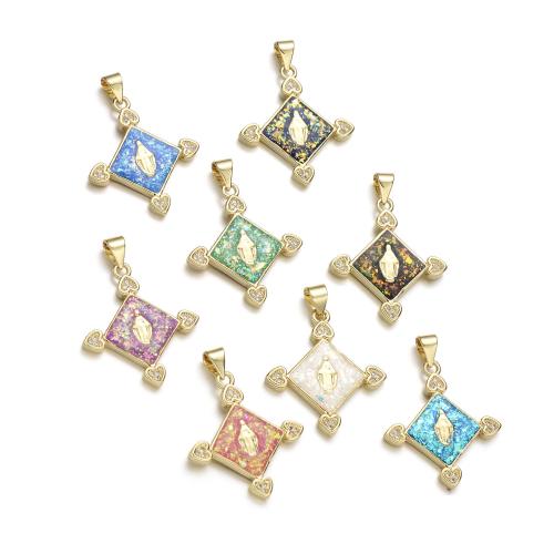 Colgante de Micro Pavé de Zirconía Cúbica, metal, con Ópalo, chapado, Bricolaje & micro arcilla de zirconia cúbica, más colores para la opción, Vendido por UD