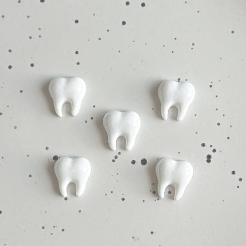 Mobile Phone DIY Decoration, Resin, Tooth, white 