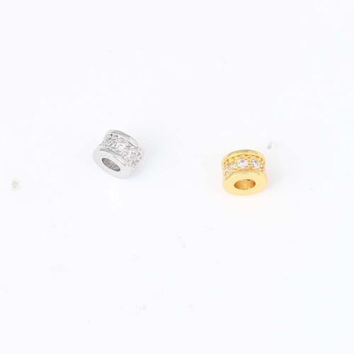 Cubic Zirconia Micro Pave Brass Beads, plated, DIY & micro pave cubic zirconia 