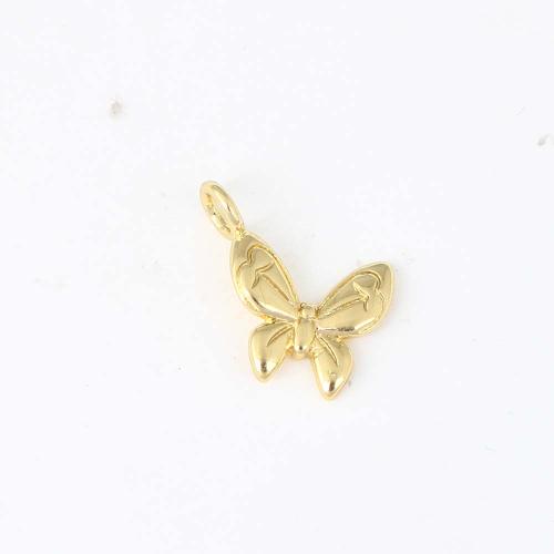 Animal Brass Pendants, Butterfly, gold color plated, DIY 