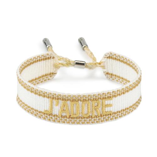 Cordón de lana pulsera, Poliéster, con aleación de zinc, diferentes patrones para la opción & para mujer, más colores para la opción, longitud:15 cm, Vendido por UD