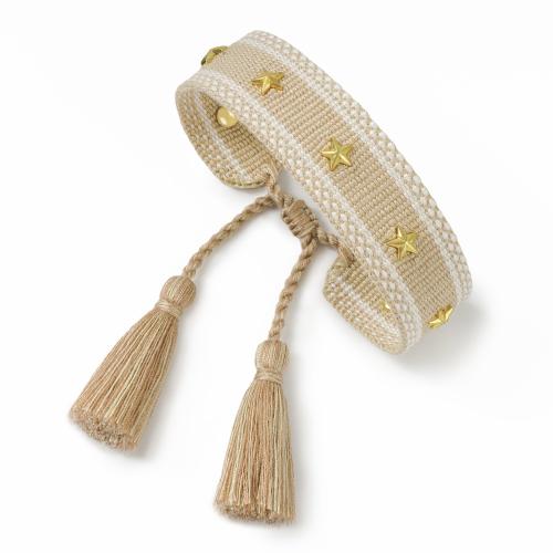 Cordón de lana pulsera, Poliéster, con aleación de zinc, diferentes patrones para la opción & para mujer, más colores para la opción, longitud:aproximado 15-25 cm, Vendido por UD