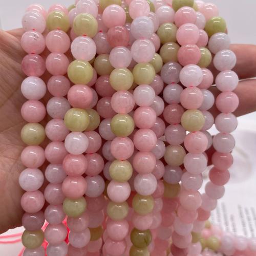 Single Gemstone Beads, Synthetic Gemstone, Round, DIY pink Approx 38 cm 