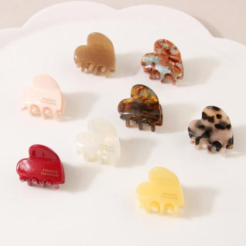 Hair Claw Clips, Acetate, Heart, stoving varnish, for woman 