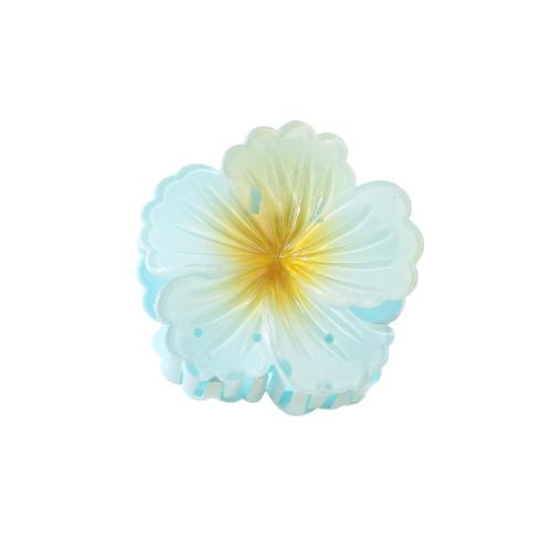 Hair Claw Clips, Plastic, Flower, stoving varnish, gradient color & for woman 80mm 