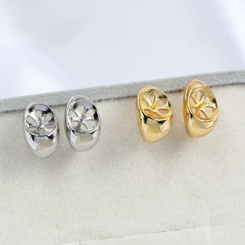 Brass Earring Stud Component, real gold plated, DIY 9mm [