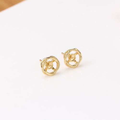 Brass Earring Stud Component, real gold plated, DIY [