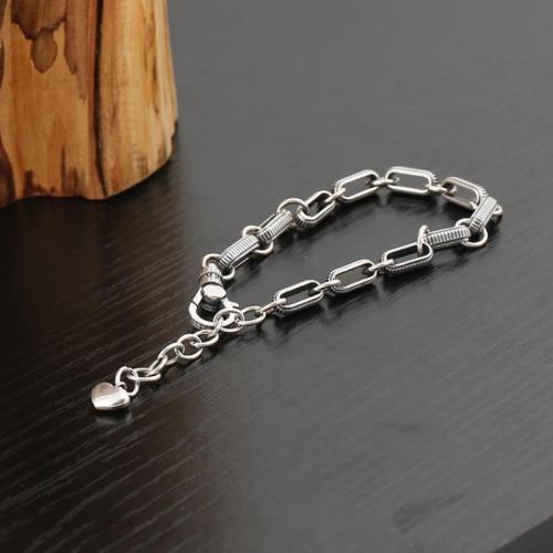 Sterling Silber Armbänder, 925 Sterling Silber, mit Verlängerungskettchen von 5CM, unisex, Silberfarbe, Länge:ca. 17 cm, verkauft von PC