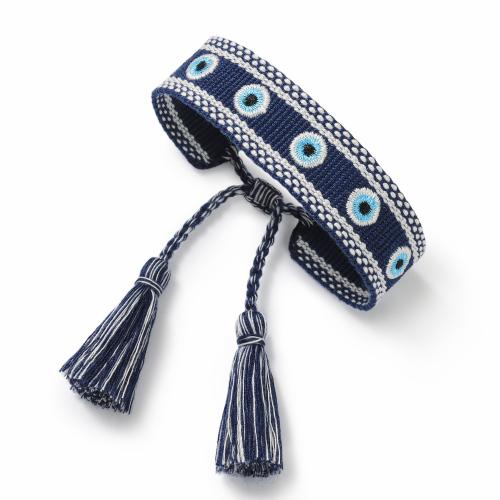 Cordón de lana pulsera, Poliéster, diferentes patrones para la opción & para mujer, más colores para la opción, longitud:15 cm, Vendido por UD