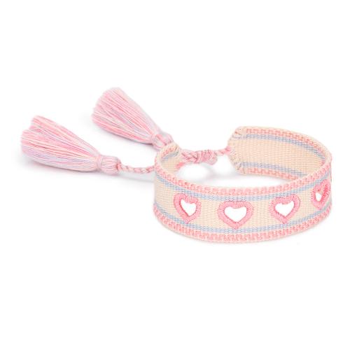 Cordón de lana pulsera, Poliéster, diferentes patrones para la opción & para mujer, más colores para la opción, longitud:15 cm, Vendido por UD