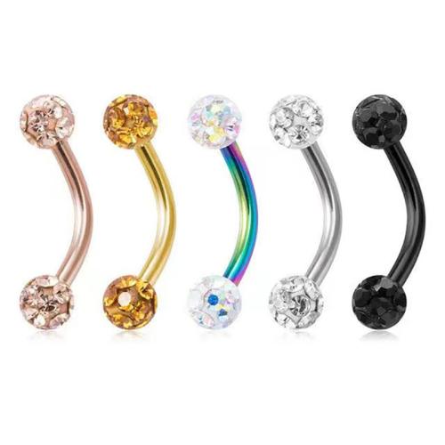 Stainless Steel Ear Piercing Jewelry, 316L Stainless Steel, Unisex & micro pave cubic zirconia [