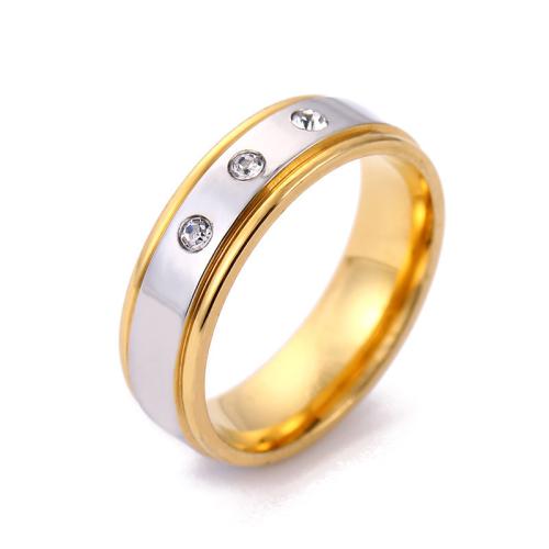 Strass Edelstahl Fingerring, 316 L Edelstahl, unisex & verschiedene Größen vorhanden & verschiedene Stile für Wahl & mit Strass, verkauft von PC[