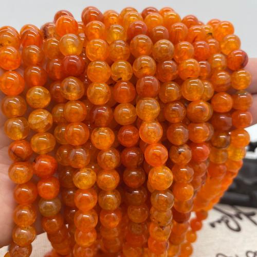 Synthetic Gemstone Beads, Round, DIY orange Approx 38 cm 