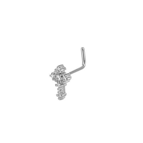 Stainless Steel Nose Piercing Jewelry, Brass, plated, Unisex & micro pave cubic zirconia, original color [