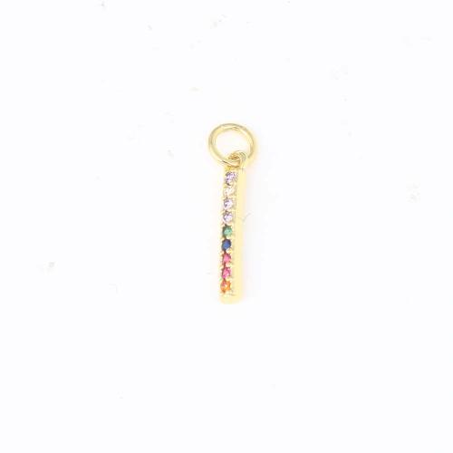 Cubique Pendentif en laiton zircon pavent, Placage de couleur d'or, DIY & pavé de micro zircon, multicolore Vendu par PC